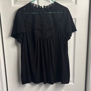 Torrid Black Lace Detail Blouse